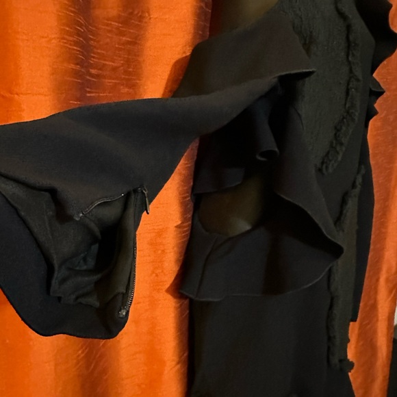 NEW Proenza Schouler Black Asymmetric Cut Out Embroidered Evening Dress - Picture 7 of 10